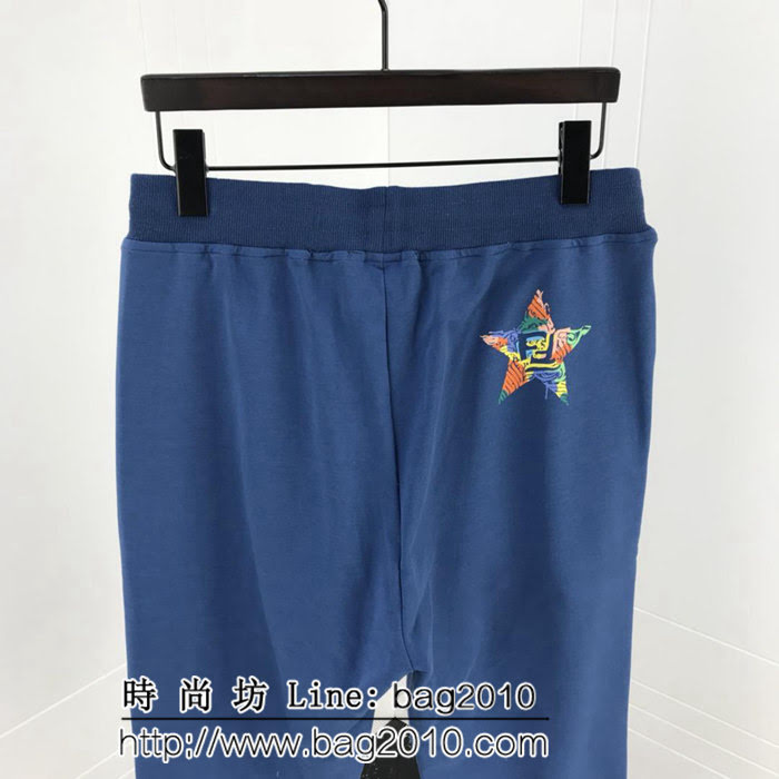 FENDI芬迪 X 斐樂合作系列 19ss春季新款衛褲 雙側定制織帶 毛圈底面料 ydi2623